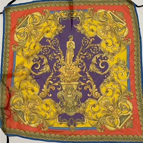 Versace Barocco Goddess Scarf Top in Dark Orchid & Sun size 46/us size 10 - Picture 10 of 12